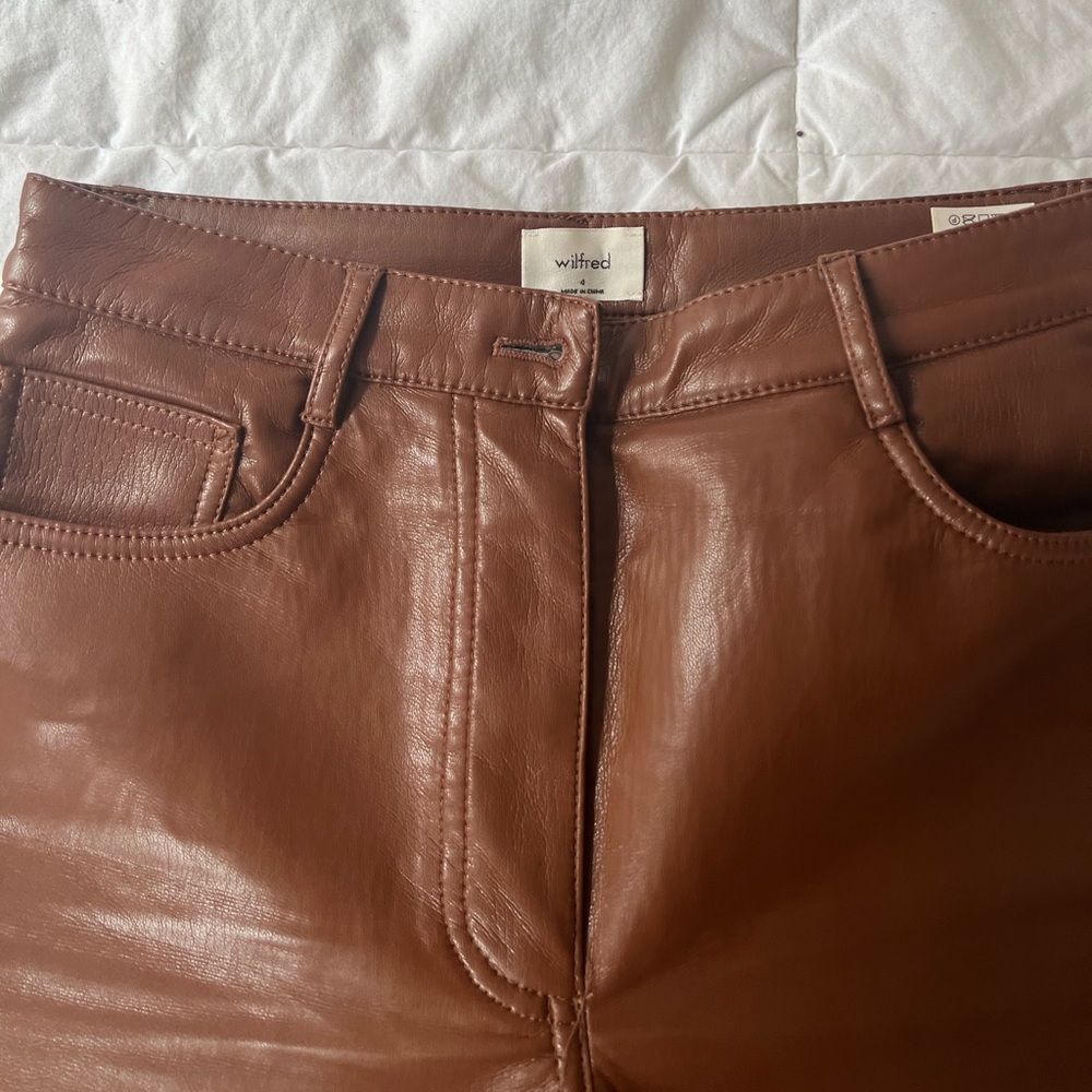 Aritizia Wilfred Melina Leather Pants Size 4